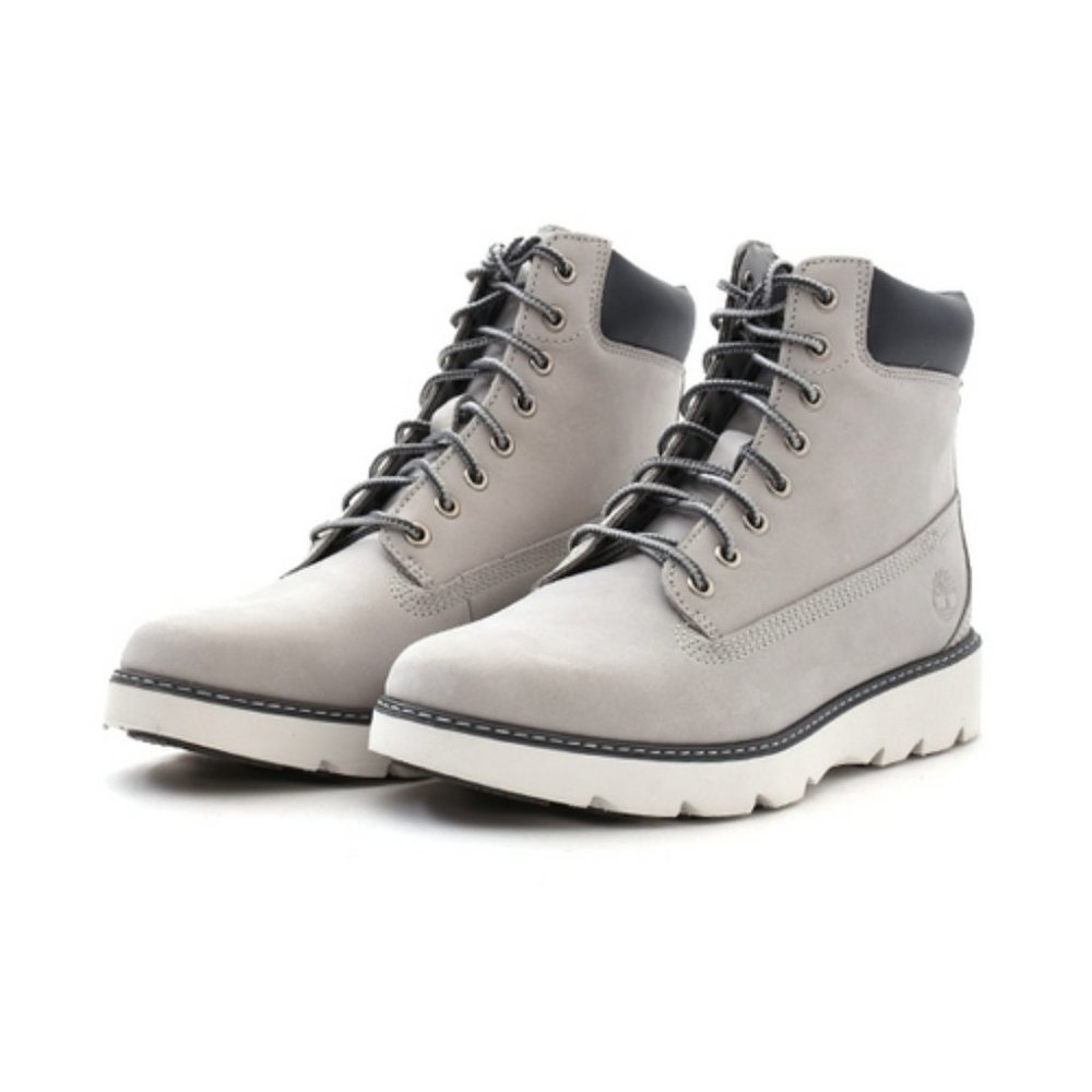 TIMBERLAND WOMEN'S KEELEY FIELD 6 IN LACE UP LT GREY NUBUCK BOOT A26JM